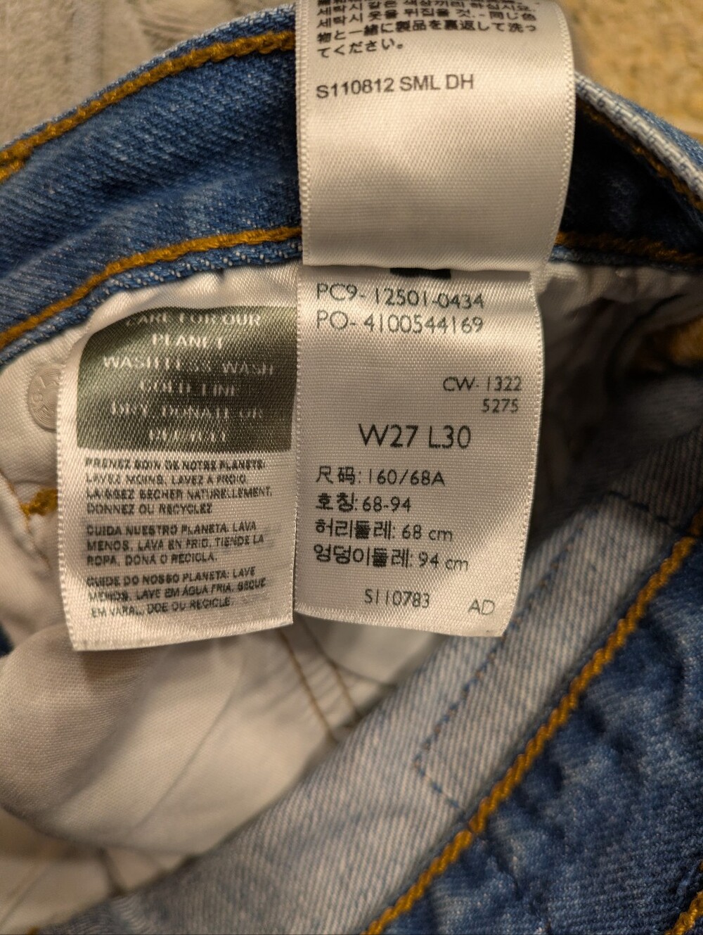 Levi's 501 Classic Blue Denim Jeans 27x30 - Picture 5 of 12